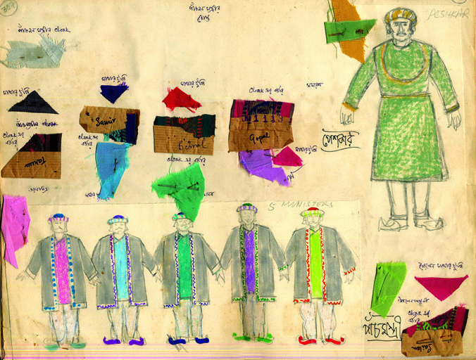 Ray's sketches for the costumes for the film ©Ray Family